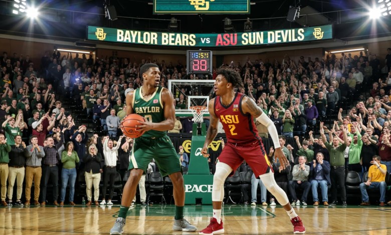 Baylor Bears Men's Basketball vs ASU Basketball Match Player Stats